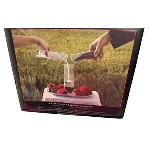 His & Hers Glass 3-Piece Unity Sand Ceremony Glass Set With Heart Design Wedding